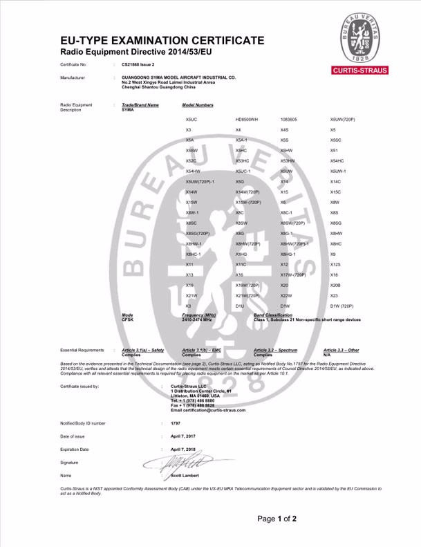 NB  CS21868 Issue 2 RED Certificate rev2