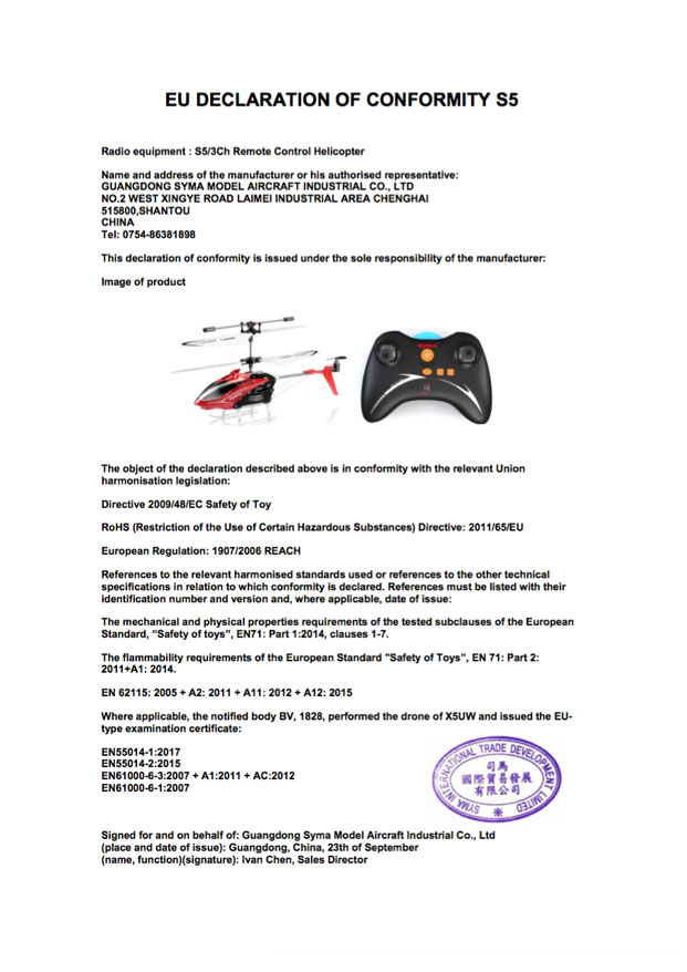 S5 EU Declaration of Conformity --Tecteam