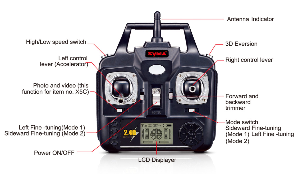 5 batteries Syma X5C-1 Explorers 2.4G 4CH 6Axis Gyro RC Quadcopter Drone UAV RTF 